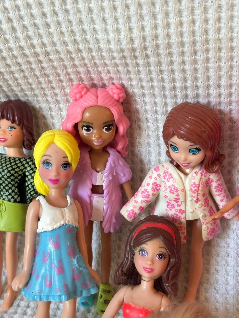 Polly pocket dolls & clothes mini doll lot of 13